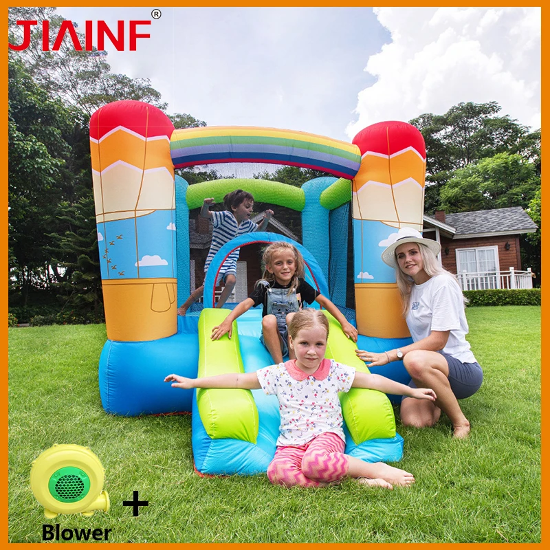 

Inflatable Jumping Naughty Castle Bouncer With Blower Children Bounce House Funny Trampoline Balls Outdoor Play Equipment