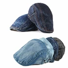 Козырёк от солнца в стиле ретро для мужчин и женщин, Модный ковбойский берет, винтажная хлопковая шляпа из джинсовой ткани, регулируемый размер