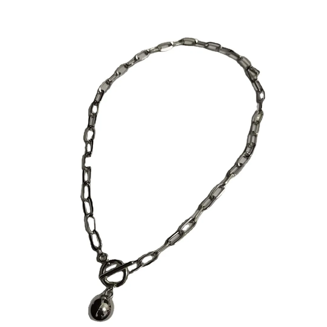 

European and American cross border jewelry creative popular hip hop o-word necklace with tail beads men's and women's fashion