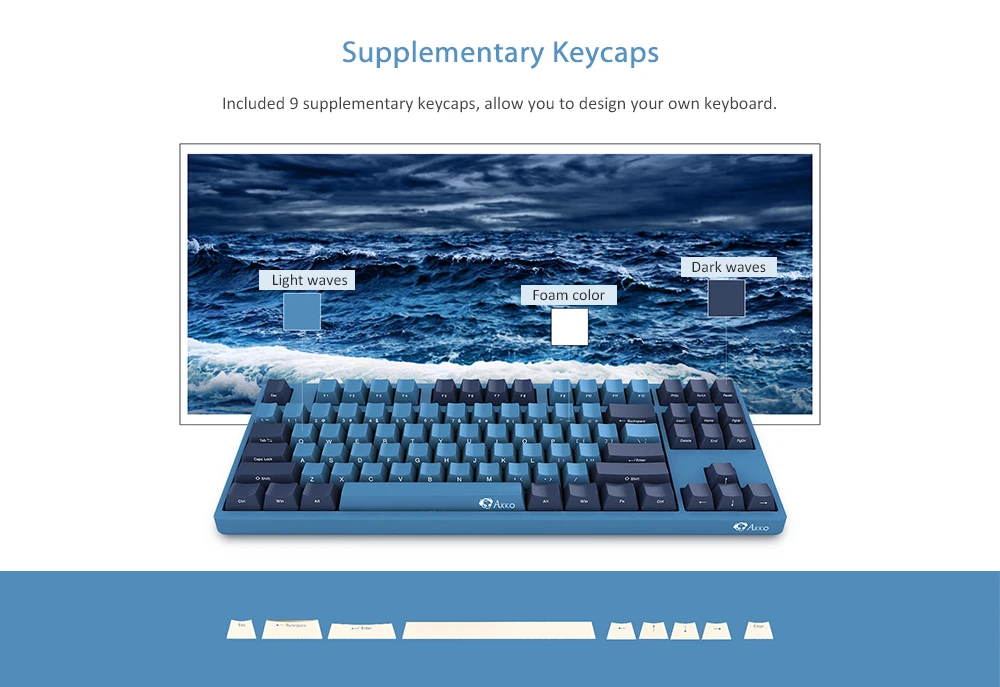 Механическая игровая клавиатура с AKKO океанской звездой 87 клавиш 108 Cherry MX