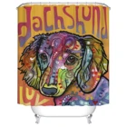 Занавеска для душа, водонепроницаемая, с защитой от плесени, с крючками, в виде собак, животных, дизайнерская полиэфирная ткань