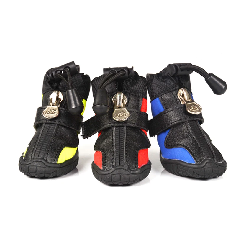 Водонепроницаемые зимние черные ботинки для собак йоркширов нескользящие