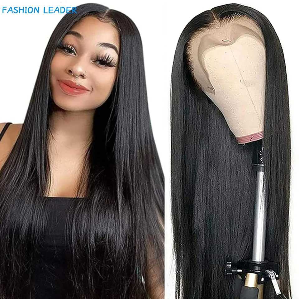 

fashion leader Lace Front wig human Hair Straight Wigs For Women Pre Plucked 13x4 Lace Frontal Wigs Straight Brazilian Wig