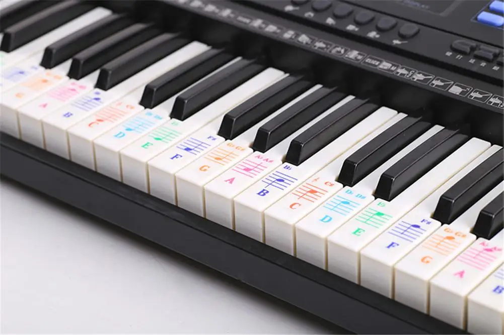 Новейшая клавишная электронная фортепианная наклейка красочная клавиатура