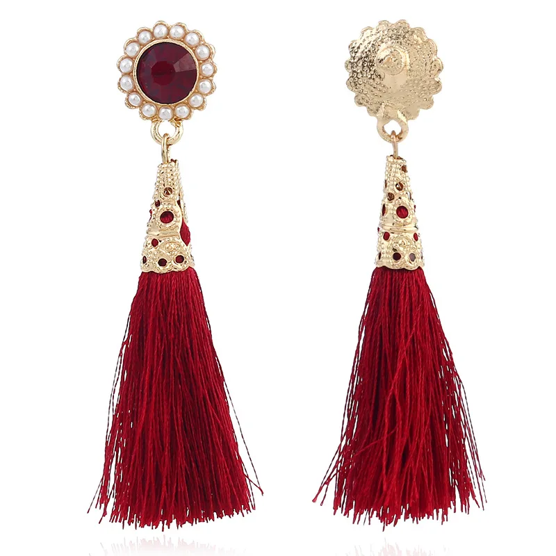 Золотые стразы жемчужные женские ювелирные изделия из сплава серьги-подвески