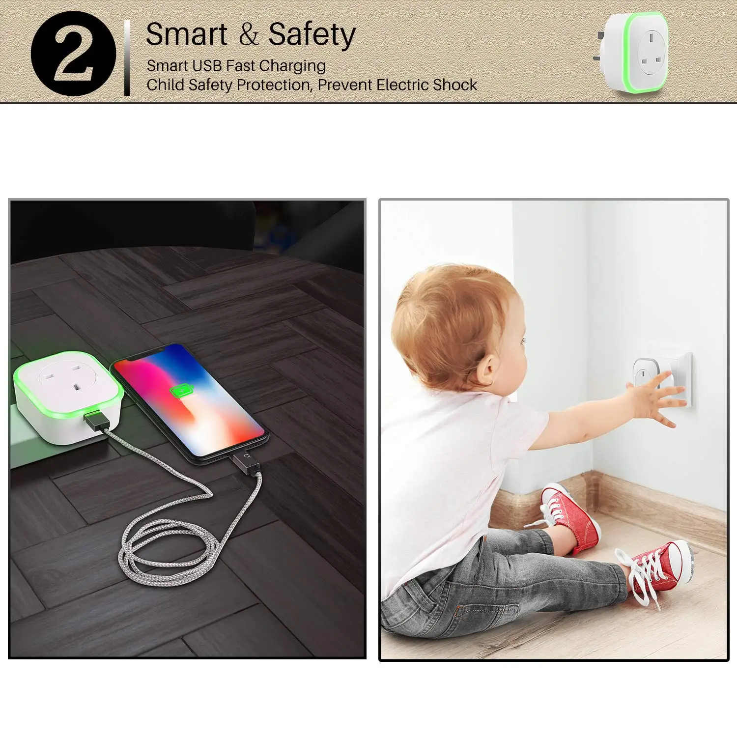 Wi Fi Smart Plug Мощность розетки с ночной Светильник Мини Переключатель UK голос