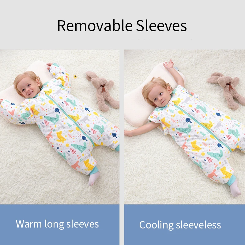 HappyFlute детский спальный мешок из 100% хлопка с длинным рукавом зимняя детская