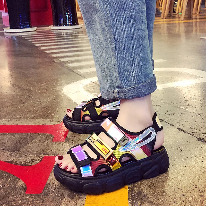 Rimocy/женские удобные сандалии на платформе с толстой подошвой разноцветные