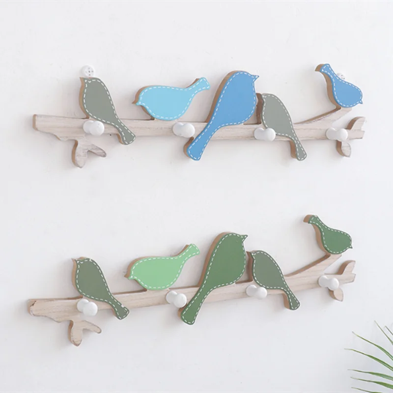 Деревянные крючки для одежды домашние декоративные в форме птицы вешалка