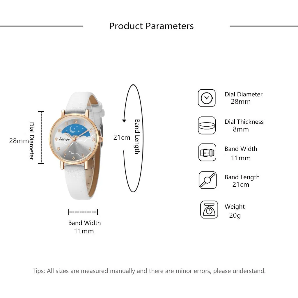 

2pcs Fashion Matte Romanticwomen Watch Gradient Sky Dial Belt Ladies Quartz Watches Wristwatch Ladies Girls Clock Gift Reloj