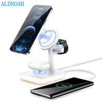 magnetic wireless charger qi 4 in 1 fast charging dock pd qc3 0 usb for iphone 13 12 pro max mini apple watch 7 6 se airpods pro