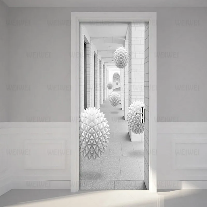 Фото обои современные 3D стерео сферические двери стикер гостиная галерея ПВХ