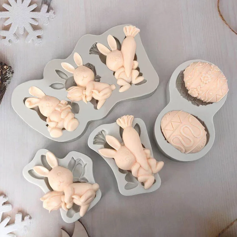 

3D Пасхальная форма для печенья, силиконовая форма для печенья, милая форма в виде кролика, яйца, для Пасхальной вечеринки, для шоколада