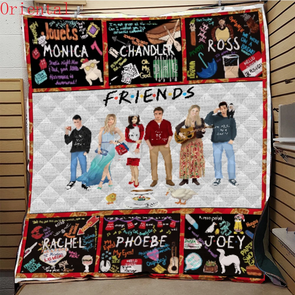 

Friends 3D Printed Quilt Blanket Kids Adult Bedding Throw Soft Warm Cotton Quilt Droppshiping