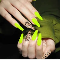 20 шт., темно-зеленые накладные ногти, длинные съемные накладные ногти с накладными ногтями