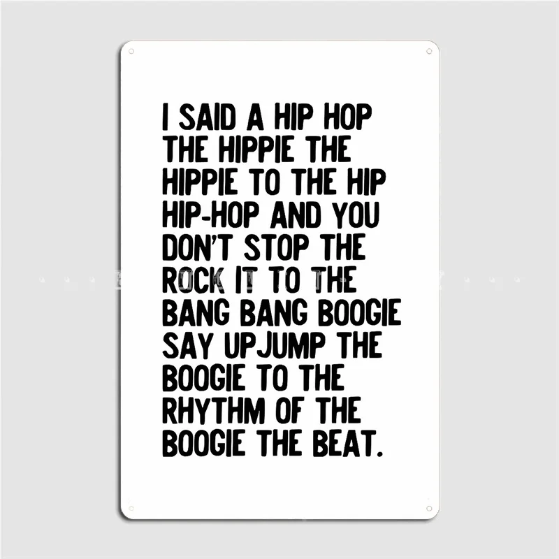 

Rappers Delight Sugar Hill Gang Lyric Art Music Hip Hop Music Poster Metal Plaque Club Bar Plaques Tin Sign Poster