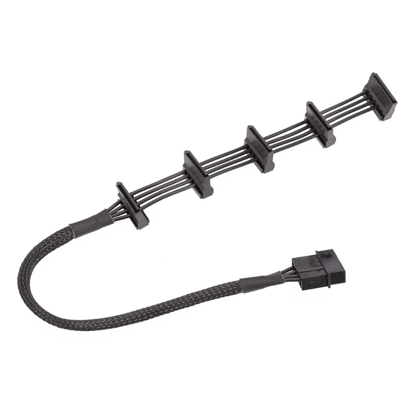 

High Quality 1 Pcs Practical Durable PC Server 4 pins IDE Molex 1 to 5 SATA Power Cable Adapter Splitter Cables 18AWG