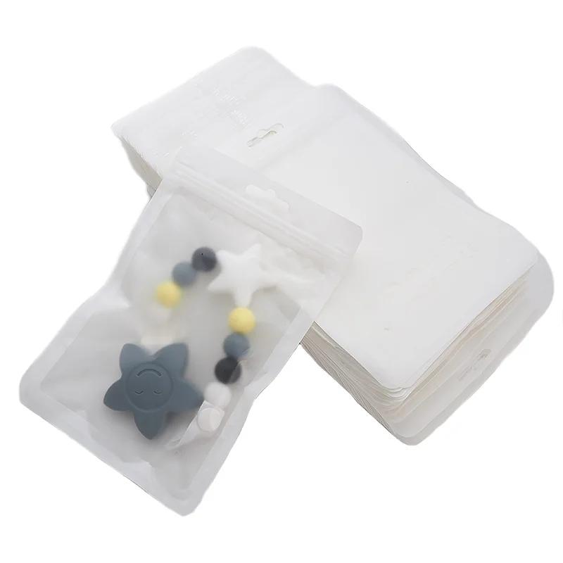 Chenkai 20pcs Pacifier Clip White Plastic Bag Jewelry Packaging Accessory Silicone Teether BPA Free FDA Logo Loose Beads Packing | Украшения