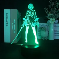 3d lamp night light alarm clock base light nier automata yorha no2 type b game battery operated delivery table colorful kids