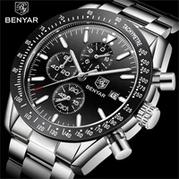 benyar 2021 mens quartz watch top luxury brand mens watch luxury casual fashion auto waterproof male clock relogio masculino