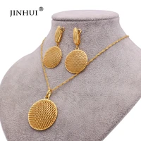 african gold filled custom wedding bridal gift ethiopian girl jewelry sets necklace pendant earrings jewellery set for women