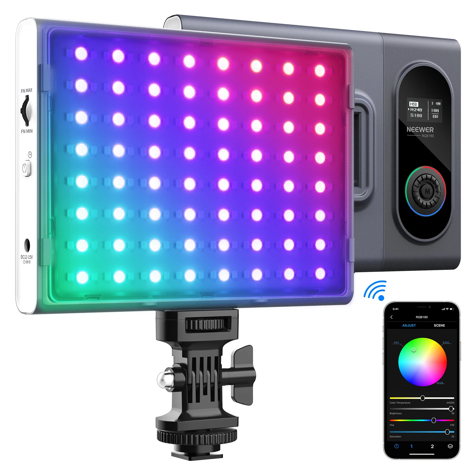 Neewer 2-Pack RGB190 светодиодный светильник для видеосъемки с аккумулятором-управление