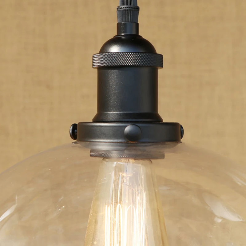 

Modern Semi-circular glass shade pendant lamp LED Edison bulb Pendant Light Fixture For Kitchen Lights/dining room/bar E27 220V