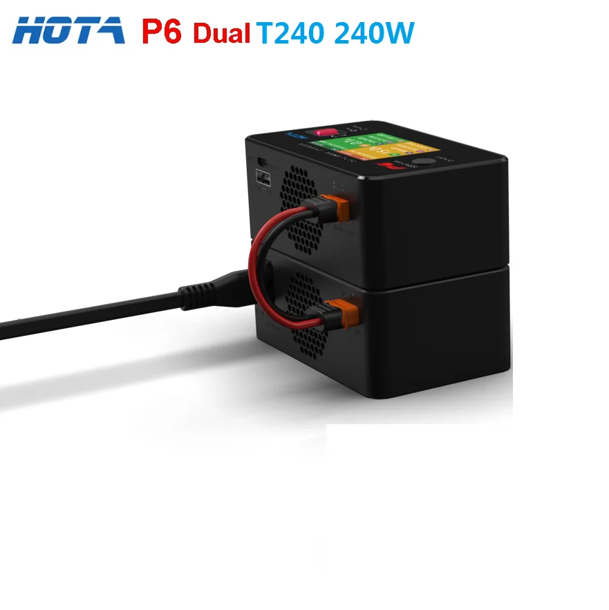 

Оригинальное двойное умное зарядное устройство HOTA P6/T240 240 Вт (29V8.3A) умное зарядное устройство/балансирующее зарядное устройство для 2S-6S Lipo, з...