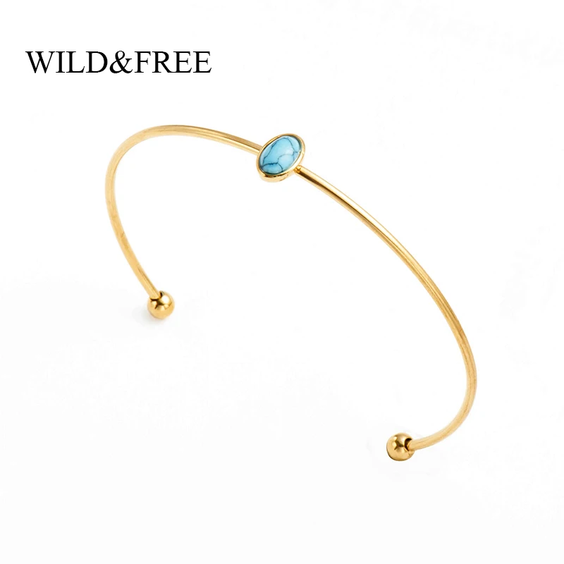 Новинка 2020 женские пляжные браслеты из голубого камня в стиле бохо Wild &amp Free