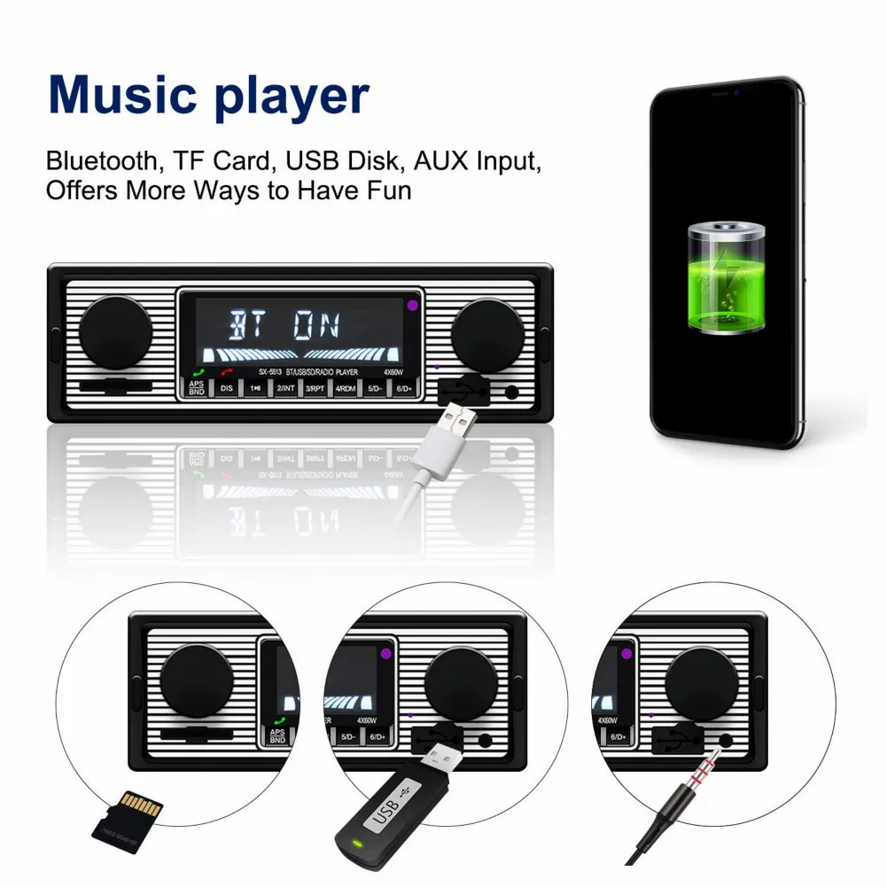1 Din ISO jack 12 в Bluetooth Автомобильные магнитолы с дистанционным управлением в тире fm-радио AUX SD USB MP3 аудио автомобиля