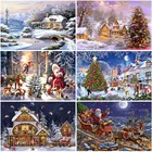 5D алмазная живопись Санта-Клаус, Алмазная мозаика, Рождественская Алмазная вышивка, зима, сделай сам, полноразмерная круглая вышивка крестиком, домашний декор