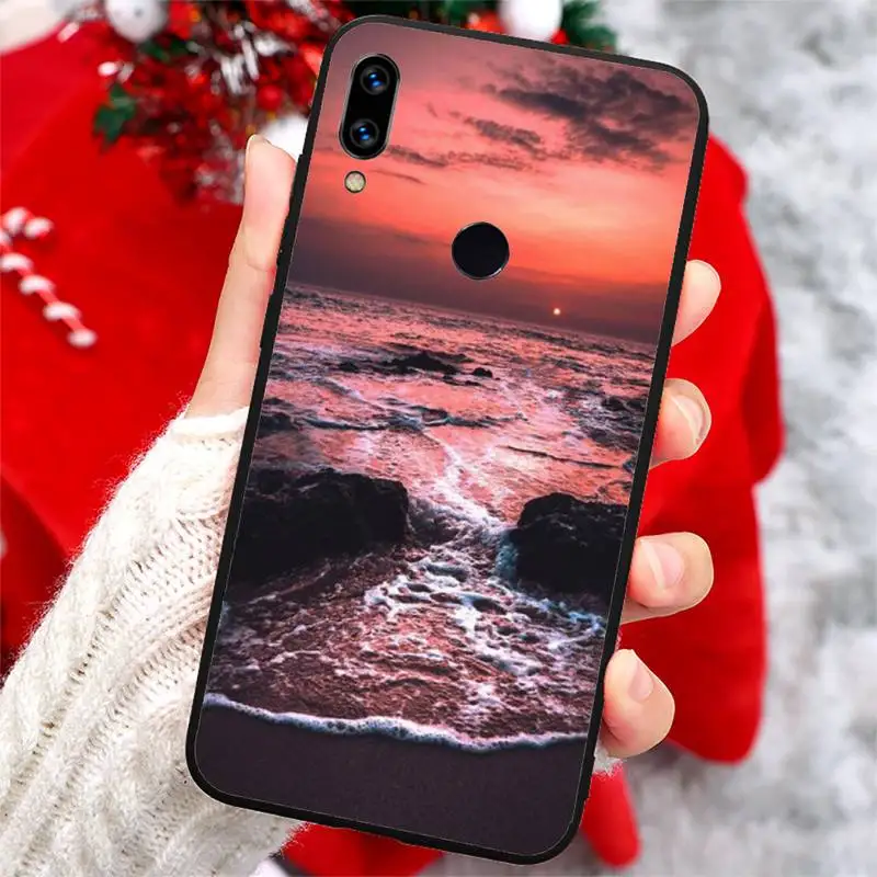 

Sea Beach Sunset evening landscape high quality Phone Case shell For Xiaomi Redmi note 7 8 9 t k30 max3 9 s 10 pro lite