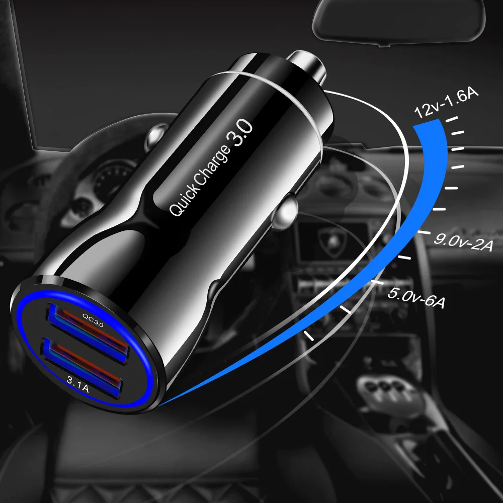 Олаф автомобильное зарядное устройство Quick Charge 3,0 2,0 зарядное устройство для мобильного телефона быстрое автомобильное зарядное устройство для iPhone XS Max samsung 2 порта USB зарядное устройство для телефона s