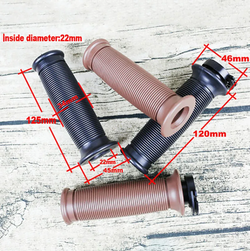 Винтажные аксессуары для мотоциклов ручки круглые резиновые черные и коричневые