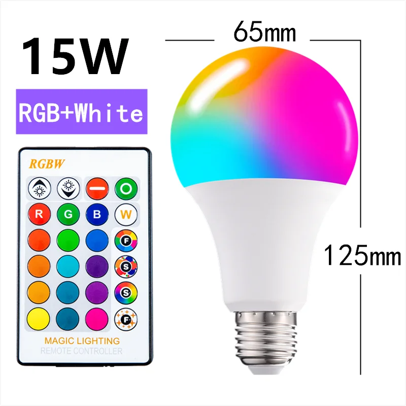 E27 Smart Control Lamp led RGB Light Dimmable for home RGBW Led Colorful Changing bulb Lampada White Decor Home | Лампы и освещение