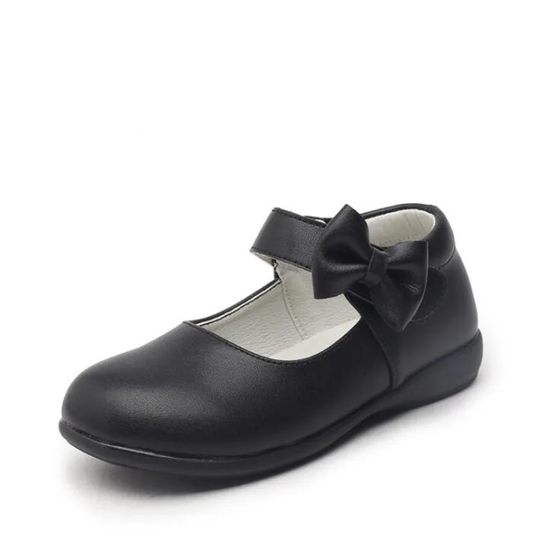 Туфли Weoneit для девочек кожаные туфли с бантом черные красивые детские принцессы