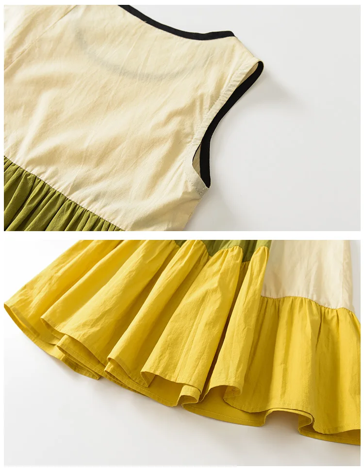 

Summer Dress 2020 Brand New Girls' Clothing Sleeveless Patchwork Pleated DressFashion Kids Baby Girl Dress