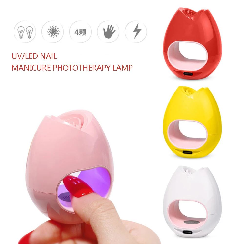 

Portable USB UV LED Nail Lamp Rose Shape Design Nail Gel Curing Lamp Mini Nail Dryer Machine Manicure Lamp 16W Nails Drying Nail