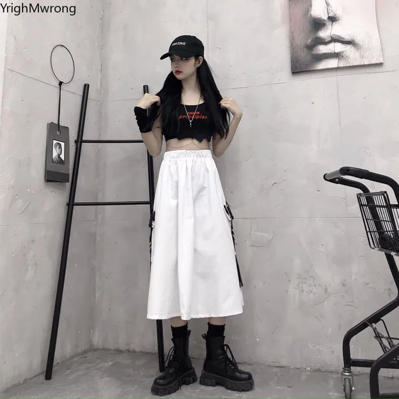 Свободная широкая трапециевидная боковая лента с высокой талией однотонная