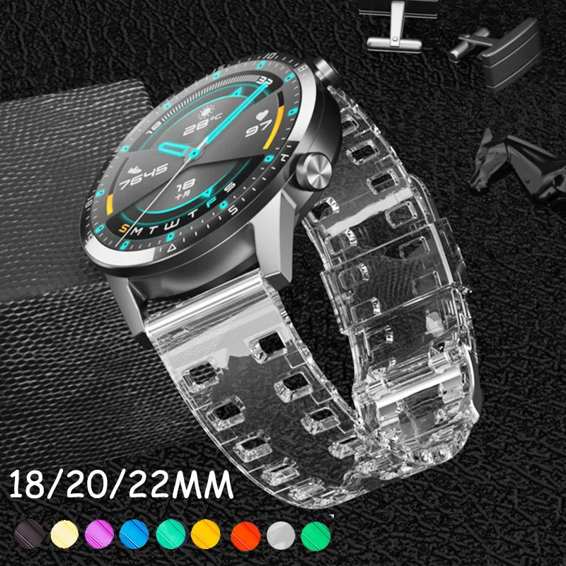 Ремешок силиконовый прозрачный для Samsung galaxy watch 42 46 мм gear s3 сменный Браслет Для Huawei