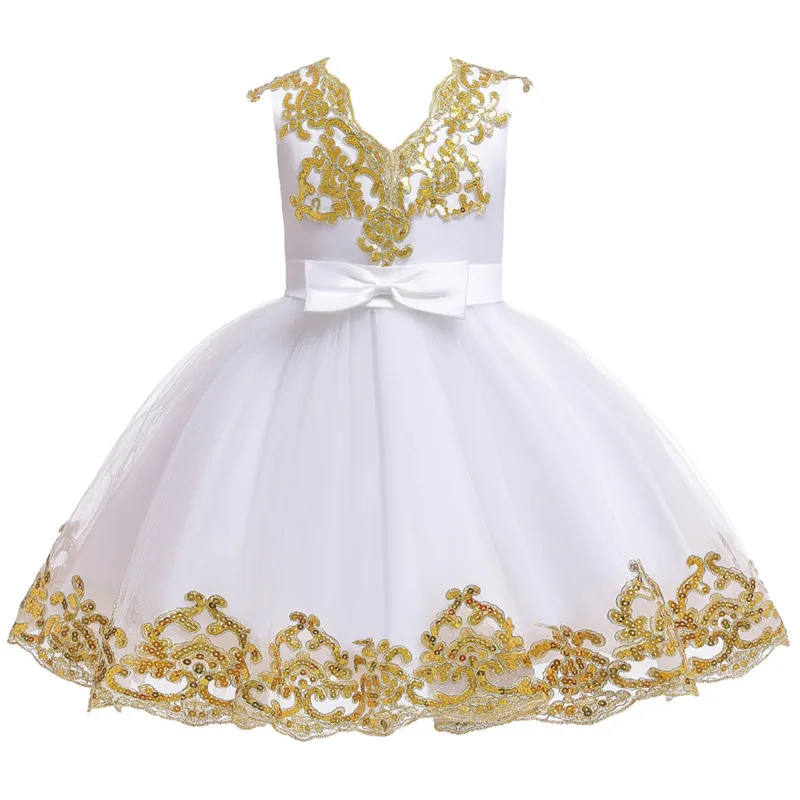 New children's clothing party girl bow elegant wedding evening dress prom princess birthday 1-12T | Детская одежда и обувь