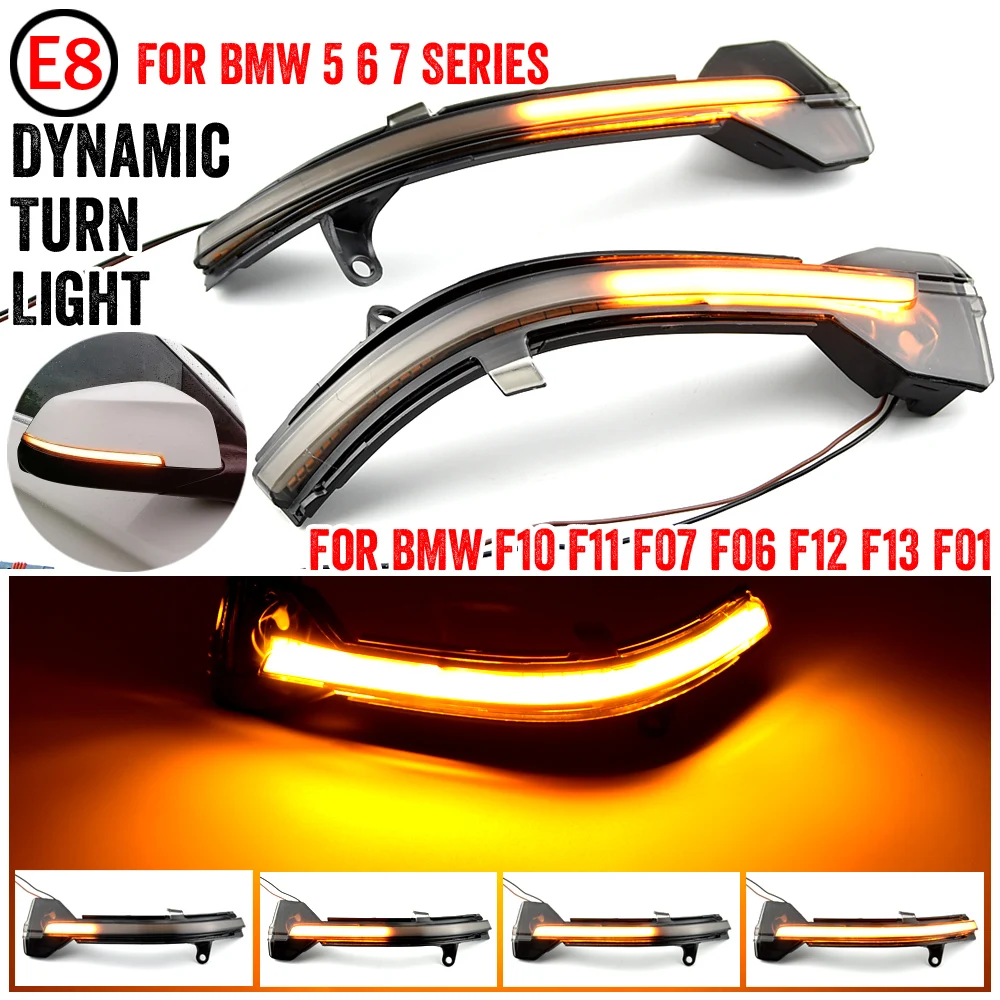 

LED Dynamic Turn Signal Side Rear View Mirror Sequential Blinker Light For BMW 5 6 7 Series F10 F11 F07 F06 F12 F13 F01 F02