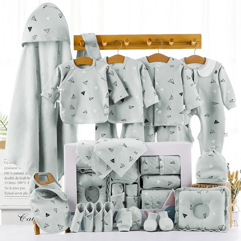 

Boy girl 18/22 Pcs Clothes suit Baby Gift Pure Cotton 0-12 Months Autumn And Winter Kids Clothes Unisex Without Box