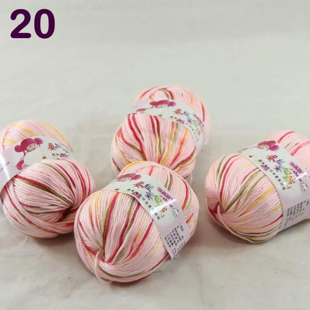 Цветные на выбор 4 шара x 50 г кашемировая шелковая бархатная детская ручная