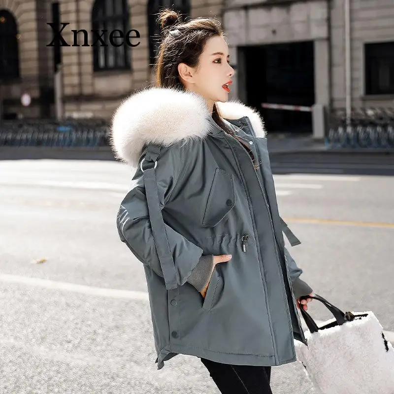 Xnxee трендовая облегающая универсальная зимняя одежда с капюшоном на молнии