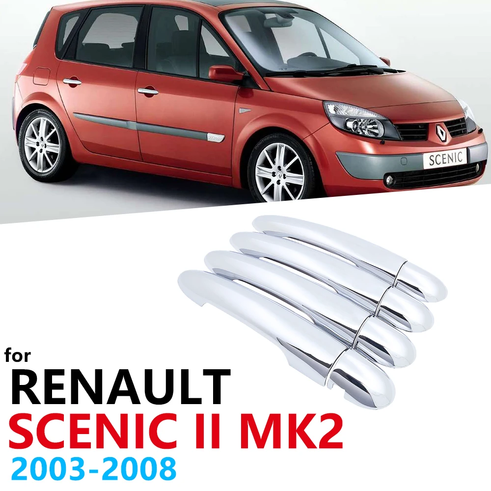Для Renault Scenic II MK2 2 2003 2004 2005 2006 2007 2008 хромированная внешняя отделка 4 крышки дверной
