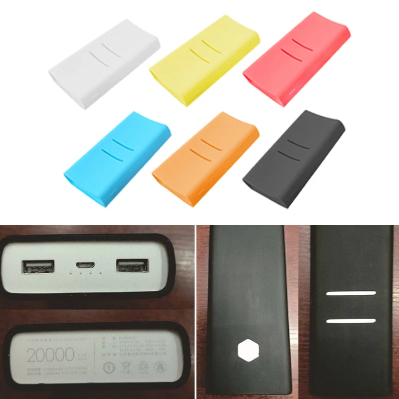 Fashion Colorful Power Bank Bag Anti-slip Soft Silicone Full Protective Case Cover For Xiaomi mi 2C 20000mAh Accessories | Мобильные