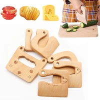 kids wooden cutter for cooking safe kitchen cutting toy fish shaped childrens kitchen tools cute vegetables fruits knife safety