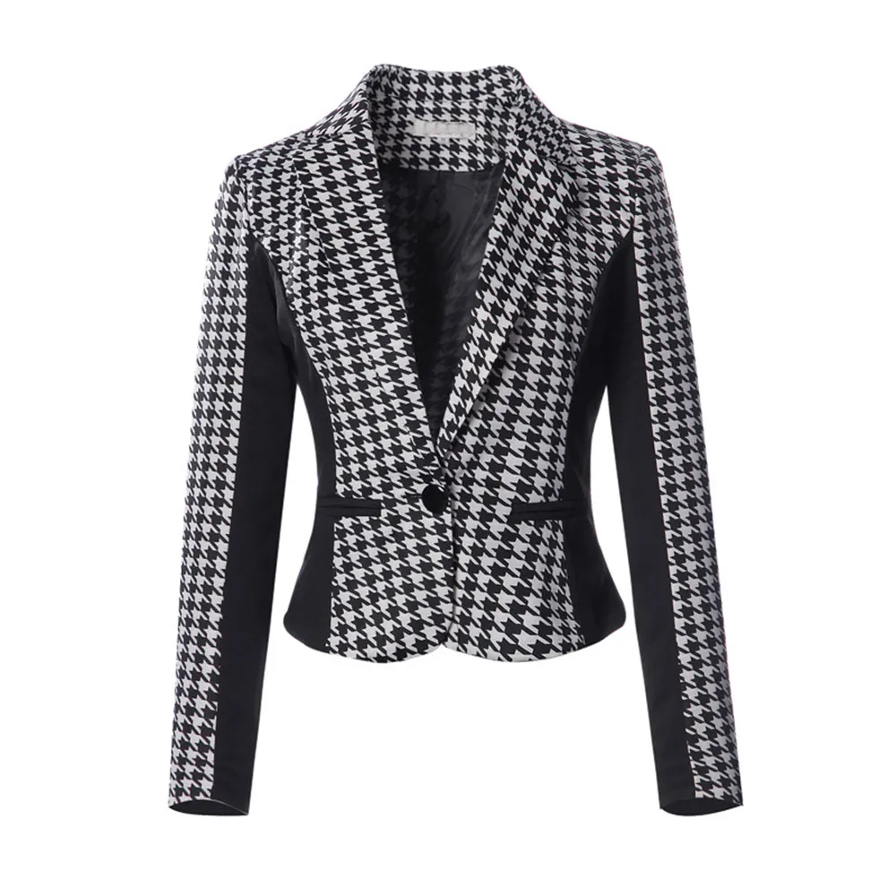 Женский костюм в клетку SAGACE Черный Повседневный облегающий с длинными рукавами