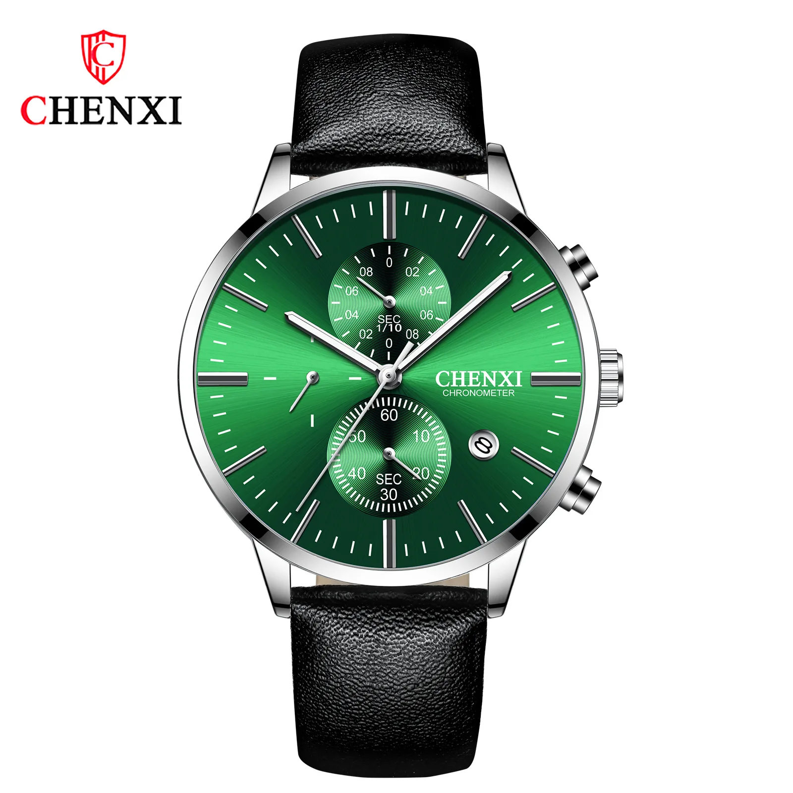 

New Fashion Mens Sports Watches Genuine Leather Chronograph Quartz Men Military Watch Waterproof Wristwatches Male Clock relogio